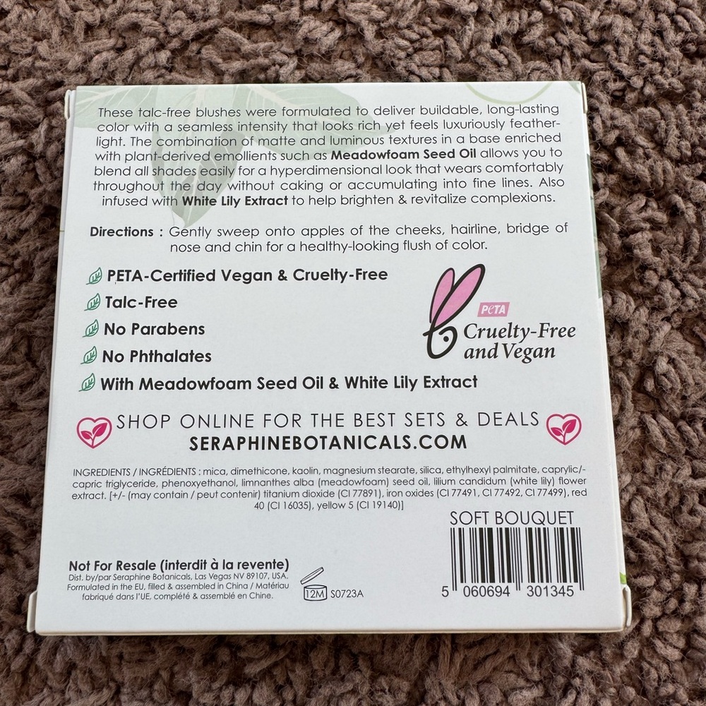 2 FOR $25 Seraphine BOTANICALS Lily + Blossom Lily Infused Blush Palette NEW - Picture 3 of 4